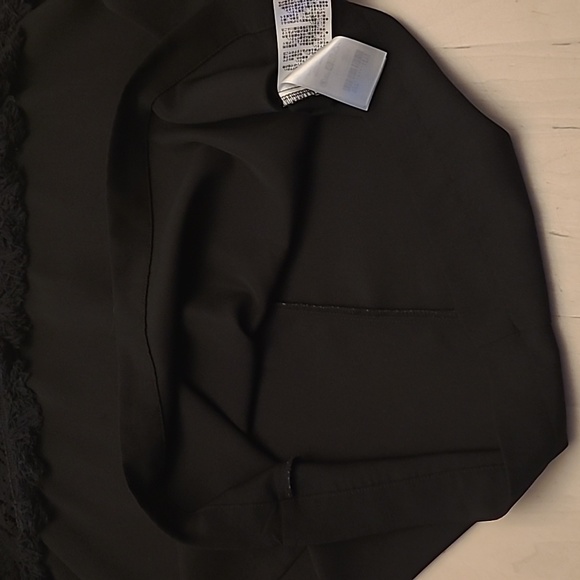 EUC Earth music&ecology Black Crocheted Detail Boxy Cut Blouse - Picture 7 of 14